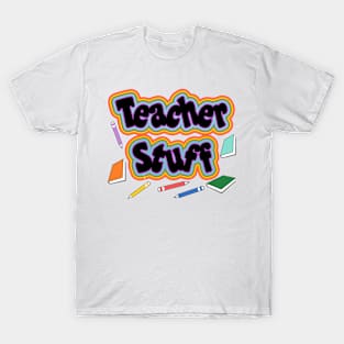 Teacher Stuff Rainbow with School Books T-Shirt